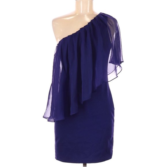 Forever 21 Dresses & Skirts - Forever 21 One Shoulder Dress in Royal Purple Size M